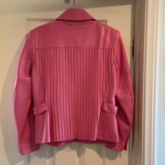 * St John Sport by Marie Gray pink leather jacket Sm - Picture 2 of 14